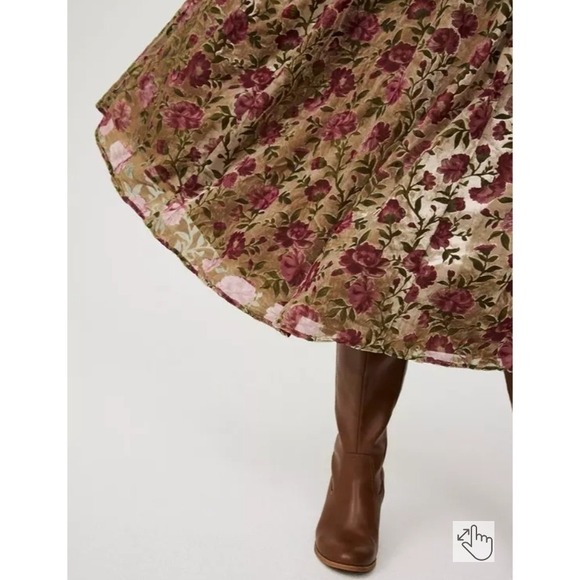 Torrid Velvet Burnout Floral Midi Women Dress 1X Coquette Fairy Whimsy Indie - Picture 4 of 16